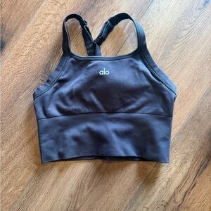 Alo Ribbed Favorite Bra Sz Small Black